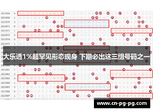 大乐透1%超罕见形态现身 下期必出这三组号码之一